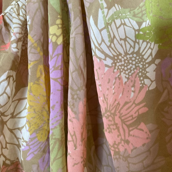 Vintage America Jeans Blouse Beige&Pastel Flowers Size XS NWT - Picture 6 of 10